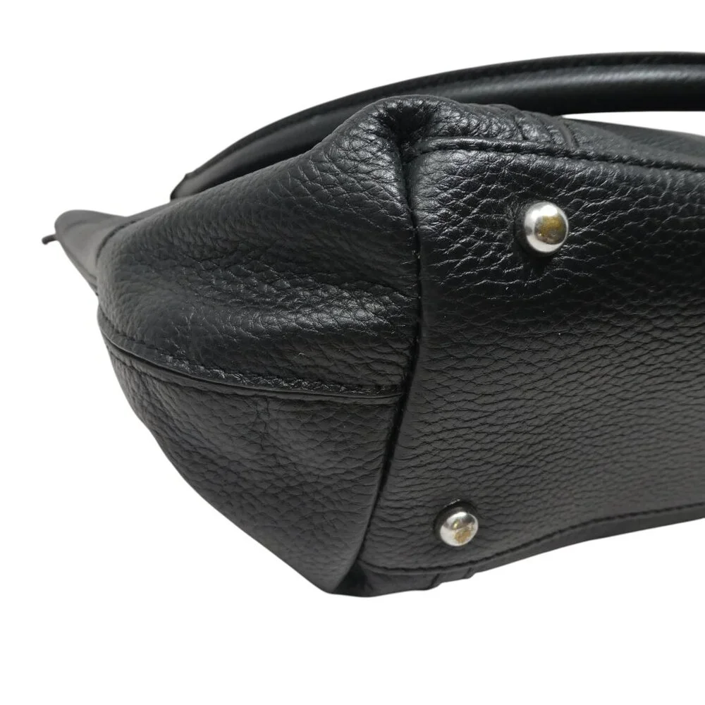 Lodis Black Pebbled Leather Tote Shoulder Bag Purse